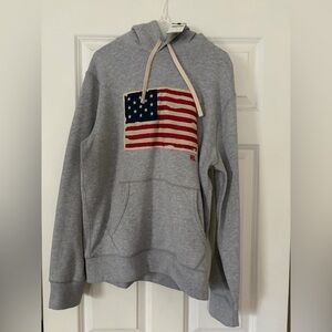 Polo by Ralph Lauren Gray Crewneck Hoodie with Flag Patch